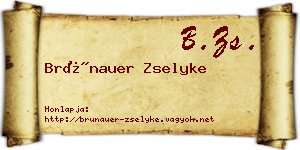 Brünauer Zselyke névjegykártya